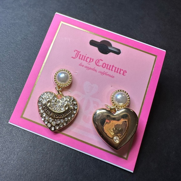 Juicy Couture Gold Tone Heart Earrings - Picture 3 of 4